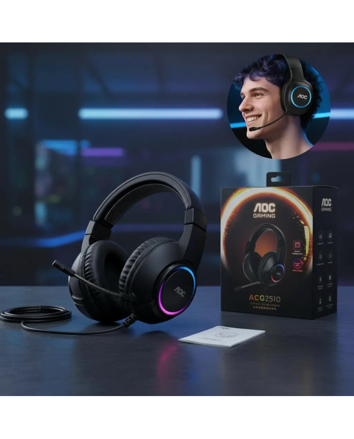 AOC AUDIFONO GAMER RGB USB (ACG2510)