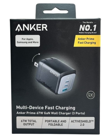 ANKER PRIME CARGADOR DE PARED 67W (A2669)