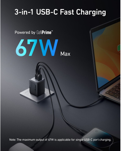 ANKER PRIME CARGADOR DE PARED 67W (A2669)