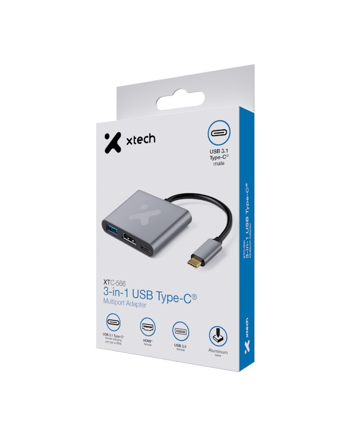 XTECH HUB USB-C 3 EN 1 MULTIPUERTOS (XTC-566)