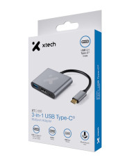 XTECH HUB USB-C 3 EN 1 MULTIPUERTOS (XTC-566)