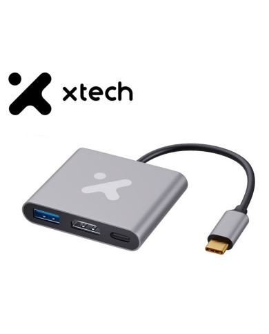 XTECH HUB USB-C 3 EN 1 MULTIPUERTOS (XTC-566)