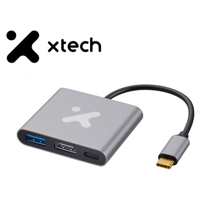 XTECH HUB USB-C 3 EN 1 MULTIPUERTOS (XTC-566)