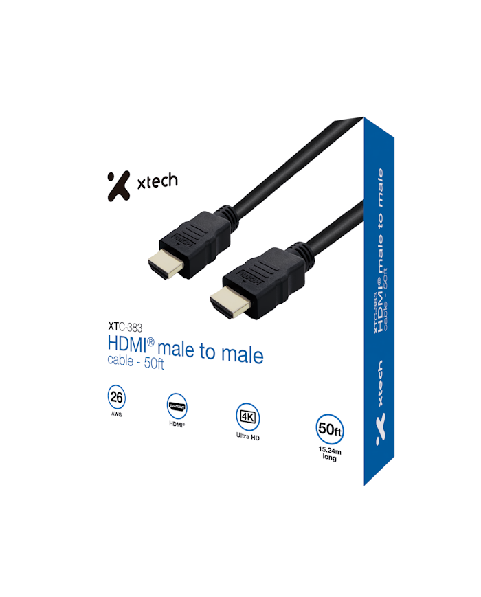XTECH CABLE DE VIDEO HDMI 4K 15mts (XTC-383)