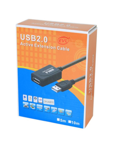 EVL CABLE EXTENSION USB 2.0 ACTIVO 10M (CA-UA2010)
