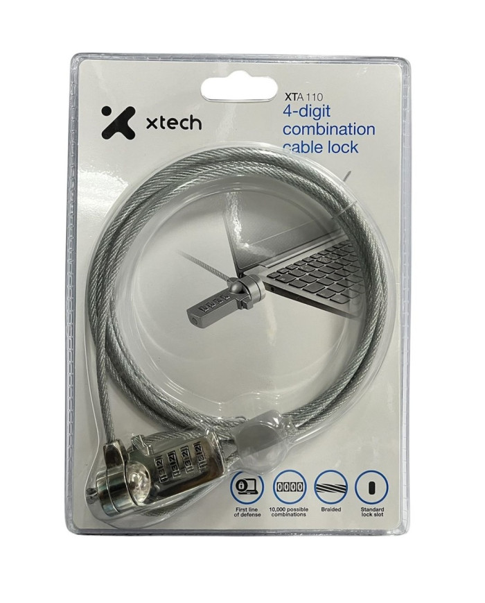 XTECH CABLE DE SEGURIDAD CON COMBINACION (XTA-110)