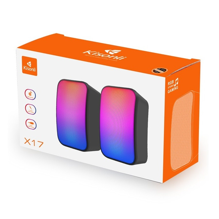KISONLI PARLANTE STEREO 3W USB RGB (X17)
