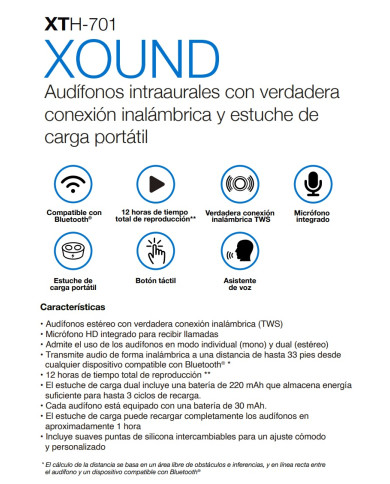 XTECH AURICULAR BLUETOOTH (XTH-701)