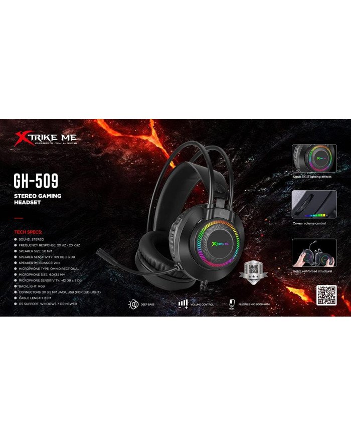 XTRIKE ME AUDIFONO GAMER RGB JACK 3.5mm (GH-509)