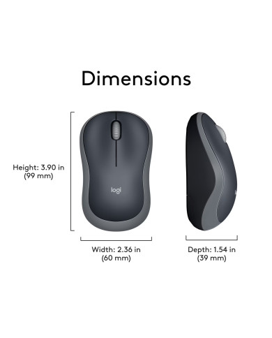LOGITECH MOUSE INALAMBRICO 1000DPI (M185)