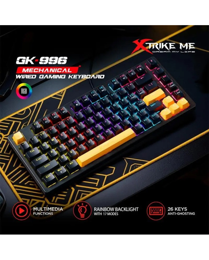 XTRIKE ME TECLADO MECANICO GAMER 80% RGB (GK-996)