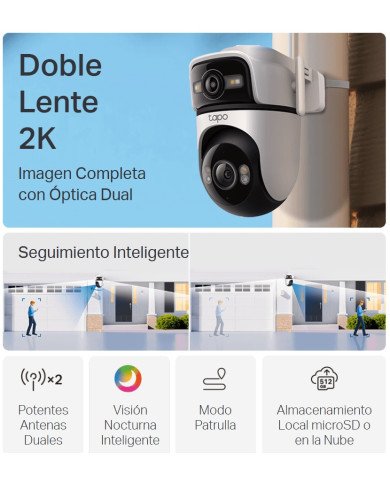 TP-LINK TAPO CAMARA DE SEGURIDAD 3MP DOBLE LENTE WIFI/LAN IP66 (C545D)