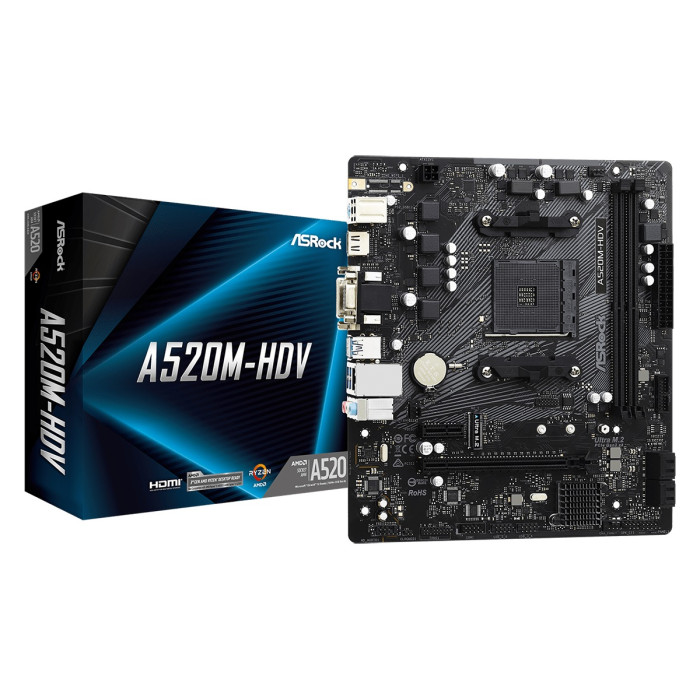 ASROCK MAINBOARD A520M-HDV DDR4 M.2 AM4