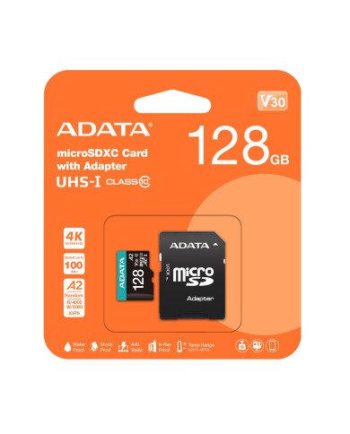 ADATA TARJETA DE MEMORIA MICROSD 128GB V30 A2 4K