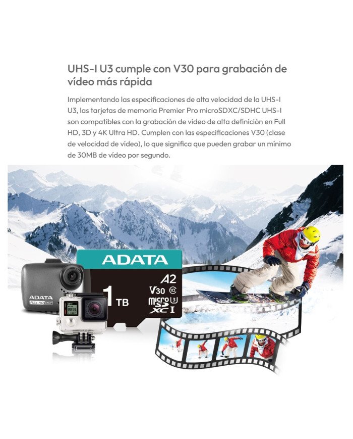 ADATA TARJETA DE MEMORIA MICROSD 128GB V30 A2 4K