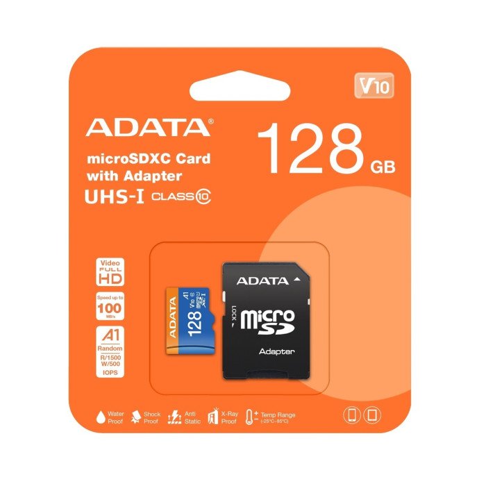ADATA TARJETA DE MEMORIA MICROSD 128GB V10 A1 100MB/s