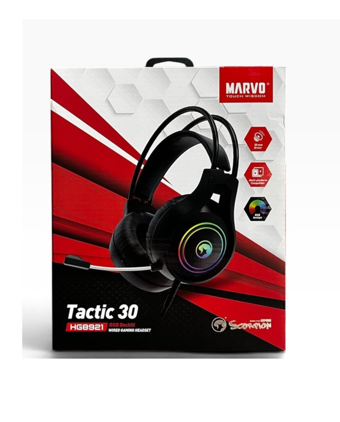 MARVO AUDIFONO GAMER TACTIC 30 RGB USB (HG8921)