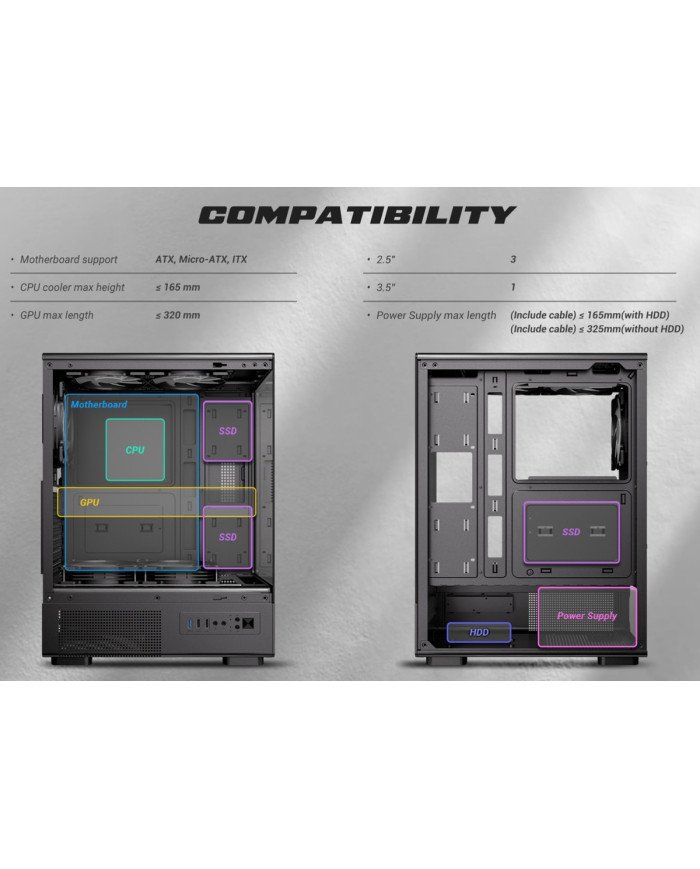 ANTEC CASE GAMER ATX VIDRIO 5xARGB (VCX300)