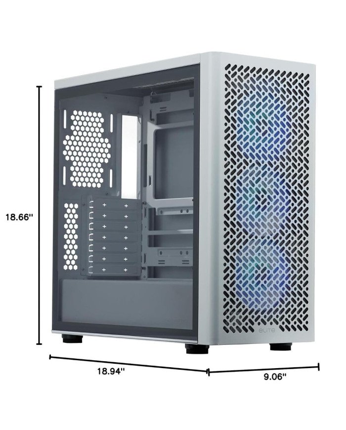 COOLER MASTER CASE GAMER BLANCO ATX VIDRIO 3xARGB (ELITE 502)