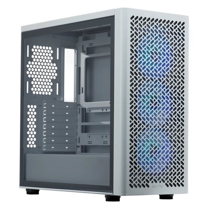 COOLER MASTER CASE GAMER BLANCO ATX VIDRIO 3xARGB (ELITE 502)