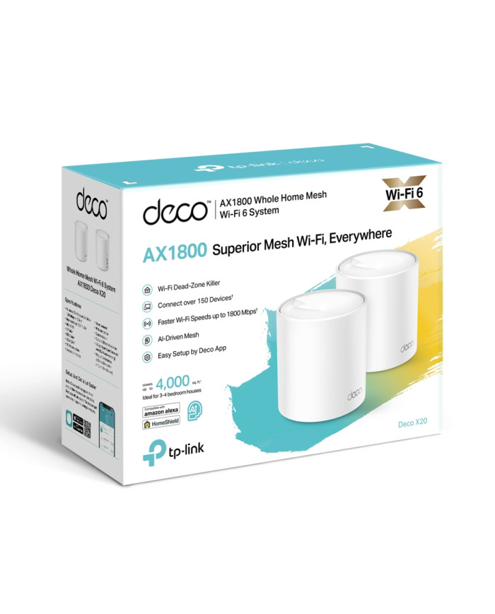 TP-LINK DECO WIFI 6 MESH AX1800 GIGABIT 2*PACKS (DECO X20)