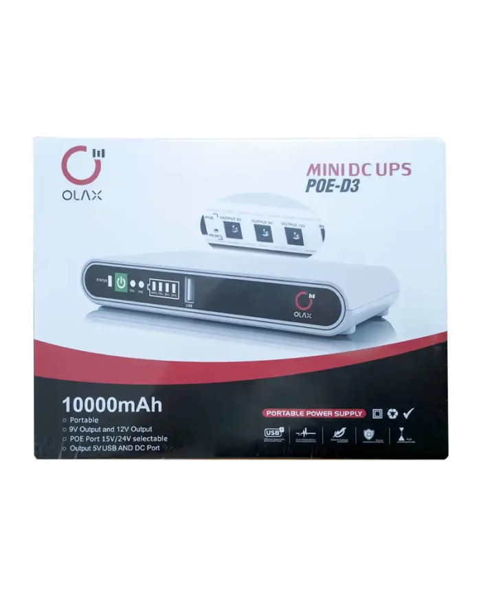 OLAX MINI UPS 10000mAh 17W 5/9/12V (POE-D3)